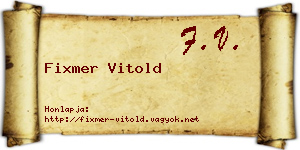 Fixmer Vitold névjegykártya