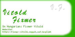 vitold fixmer business card
